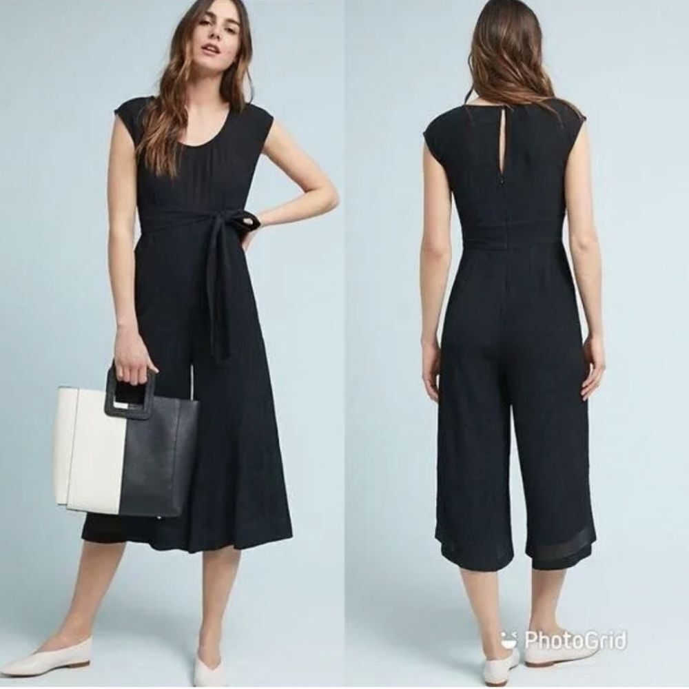 Size 14 Anthropologie Black Jumpsuit with Pockets